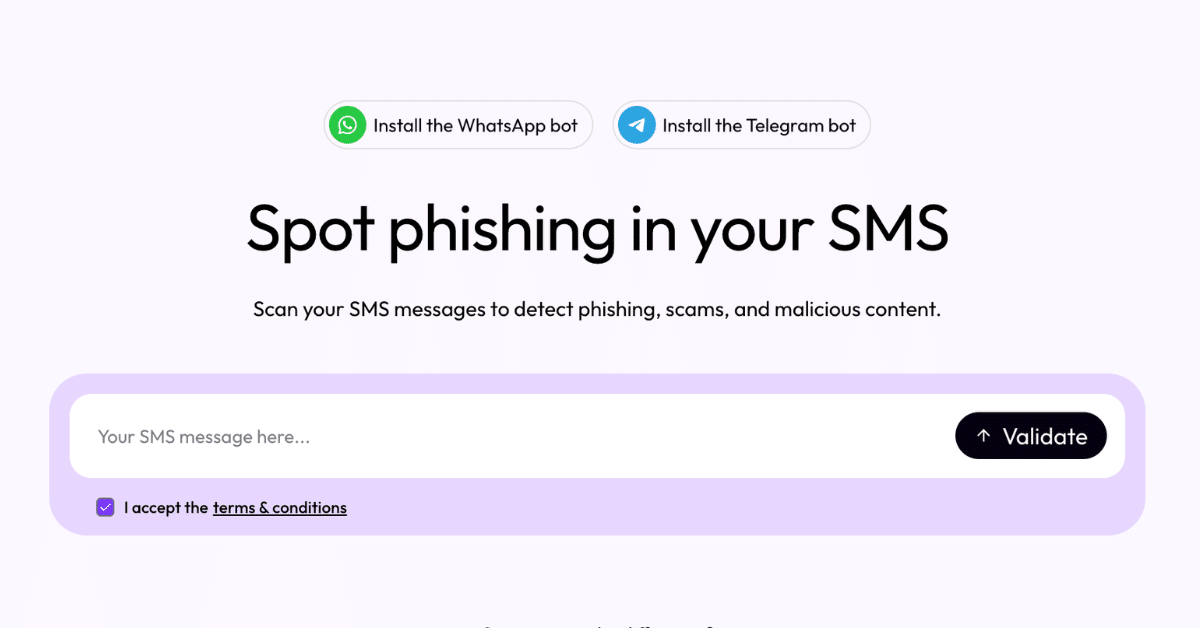 זיהוי סמס חשוד באמצעות מערכת SCAN MY SMS
